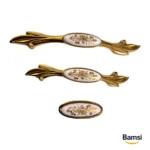 دستگیره کابینت سرامیکی کد 1054 رنگ طلایی براق