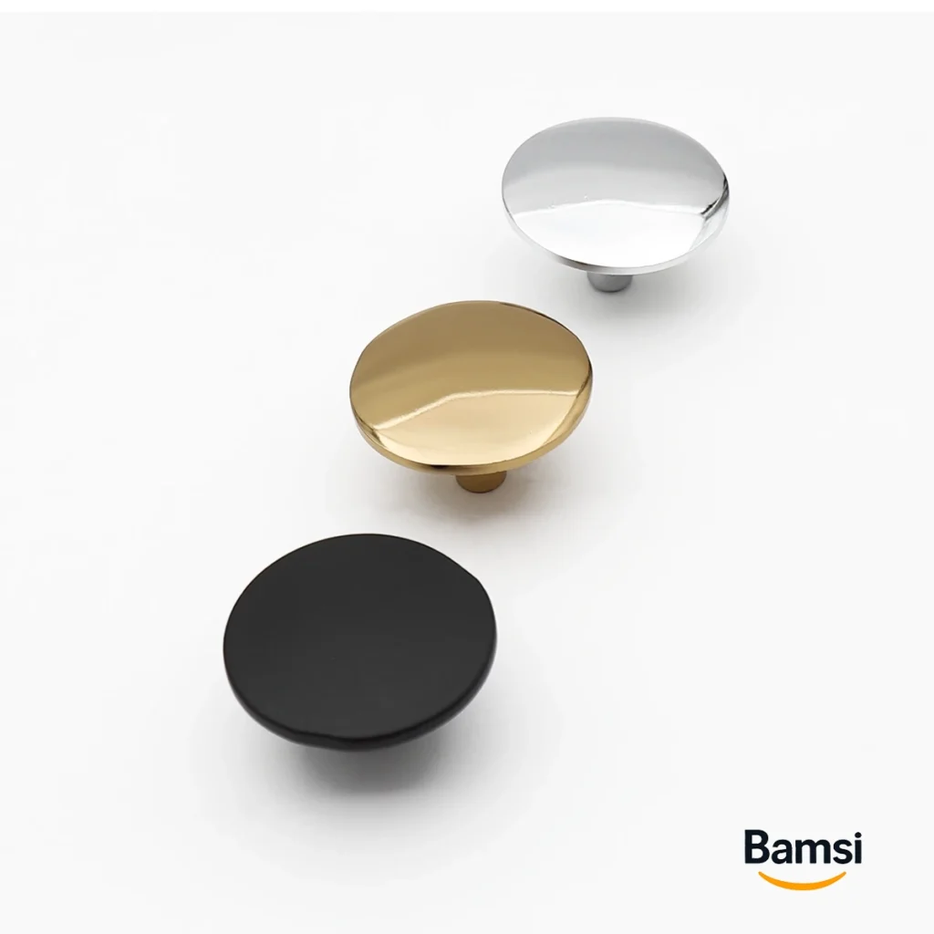 دستگیره تک پیچ گرد مشکی مات و کروم براق و طلایی براق کد B213